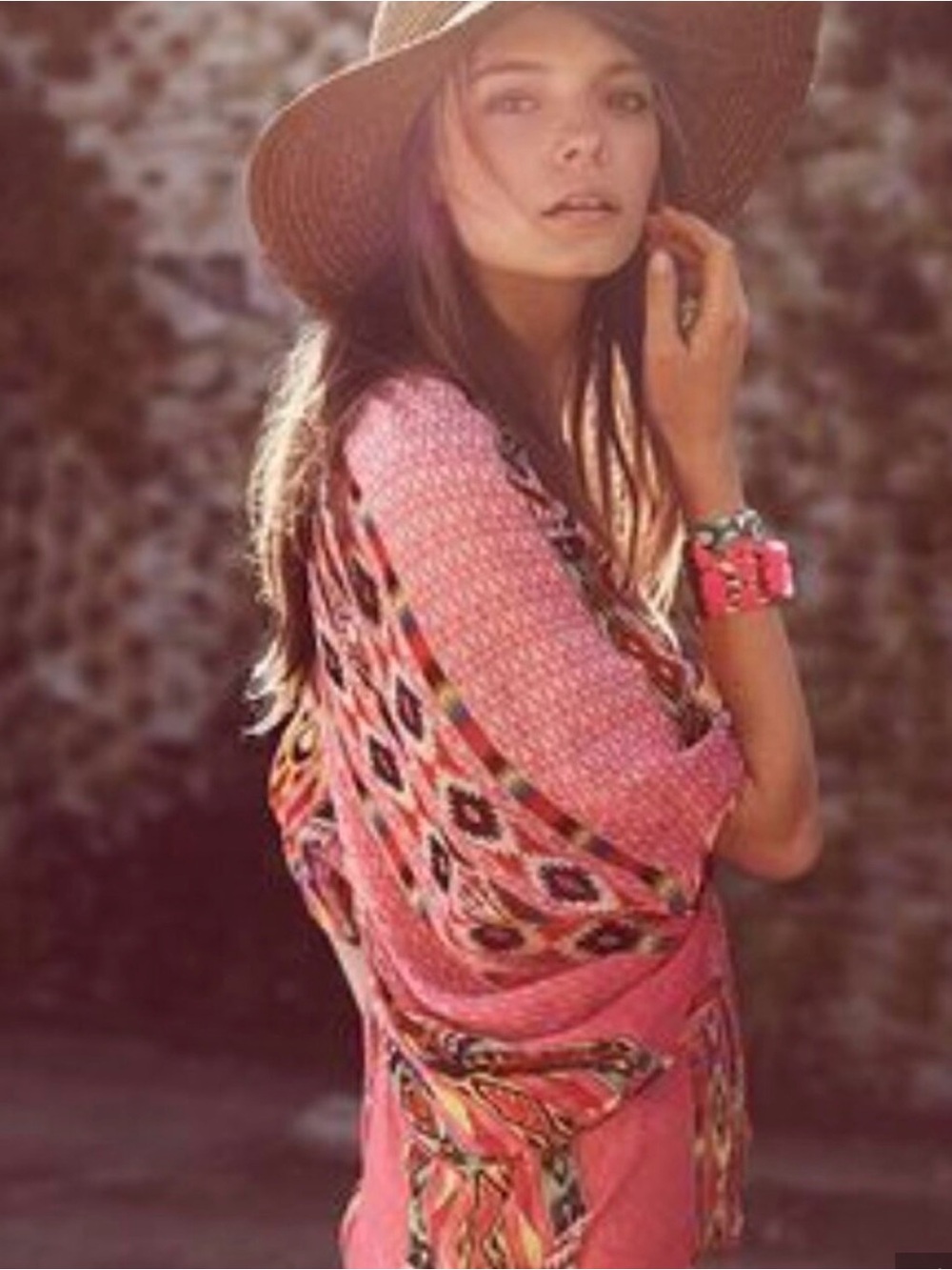 Anthropology printed Bohemian Kimono Top
